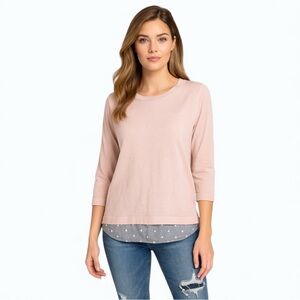 Boden Light Pink Layered Hem Blouse Women’s Size M Soft Casual Top